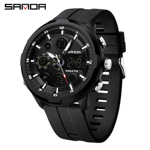 Reloj de Pulsera Digital Multifuncional para Hombre Sanda 9053, Resistente al Agua, a los Golpes, Luminoso, con Función de Alarma - Product Image 1