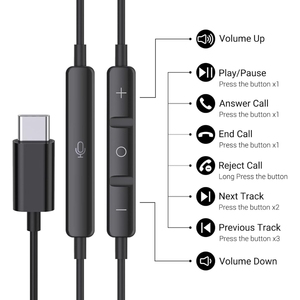 Auricolari USB C Premium con Audio Digitale, Cuffie Stereo Cablate con Microfono per Gaming e Musica, Nere, Professionali, Tipo C - Product Image 2