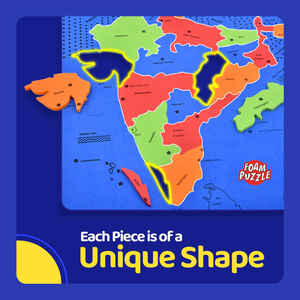 Mapa de los Estados y Capitales de la India en Espuma y Cartón, Rompecabezas Educativo DIY para Niños - Product Image 3