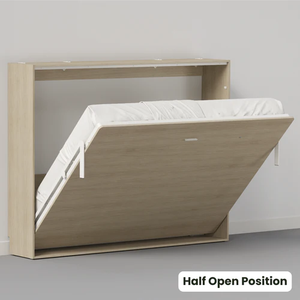 Letto a scomparsa a parete Twin XL salvaspazio con pannello a pistone a gas, telaio in acciaio e compensato, scrivania/ripiani opzionali, facile montaggio - Product Image 3