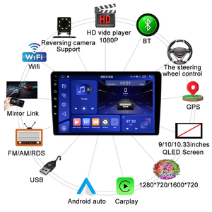 Autoradio Android 15 avec DSP intégré, GPS, USB, WiFi intégré, radio FM, Android Auto, écran tactile IPS, ajustement universel - Product Image 4