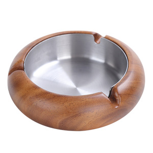 Cendrier en bois personnalisé sans couvercle ; Design vintage créatif pour hôtels et usage domestique ; Cendrier de grande taille incassable pour cafés internet - Product Image 5