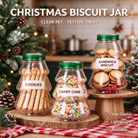 Bouteilles personnalisées en plastique PET de 500 ml (16 oz) en forme de sapin de Noël pour le stockage de sodas, lait, thé, jus, avec bouchon à vis, qualité alimentaire, sans BPA