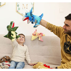 2025 expédition rapide éducatif tyrannosaure dinosaure marionnette à main <span class=keywords><strong>Dragon</strong></span> peluche jouet pour enfants PP coton maille sac couette - Product Image 6