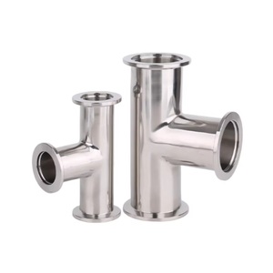 Conexión de Tubería de Tres Vías Tipo T de Grado Sanitario, Acero Inoxidable, Conexión Rápida con Abrazadera, Acabado Espejo Interno y Externo - Product Image 3