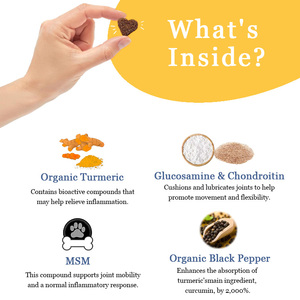 Formule avancée MSM pour chiens : Complément alimentaire à mâcher pour la santé des hanches et des articulations, enrichi en glucosamine, chondroïtine et curcuma - Product Image 2