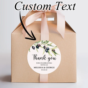 Autocollant personnalisé pour mariage, motif <span class=keywords><strong>olivier</strong></span>, finition mate, imperméable, feuilles d'<span class=keywords><strong>olivier</strong></span> aquarelle, étiquette de remerciement - Product Image 4
