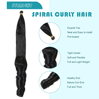 Vente en gros Extensions de cheveux à tresser en spirale bouclée French Curls Tresses en vrac pré-étirées en fibre haute température pour le coiffage