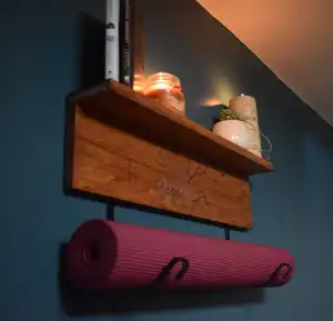 Duvar montaj rafı spor salonu matı yoga mat hediye paketi yogi kişiselleştirilmiş Yoga mat tutucu