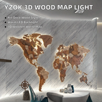 Carte du monde en bois 3D, peinture décorative, carte du monde en bois multicouche, art mural adapté à la maison et aux bureaux