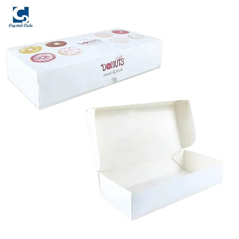 Papier Verpakking Donuts Dozen Cookie Ronde Snoep Mouw Gift Claim Shell Triple Fold Plastic Kraft Bakkerij Enkele Gebak Doos