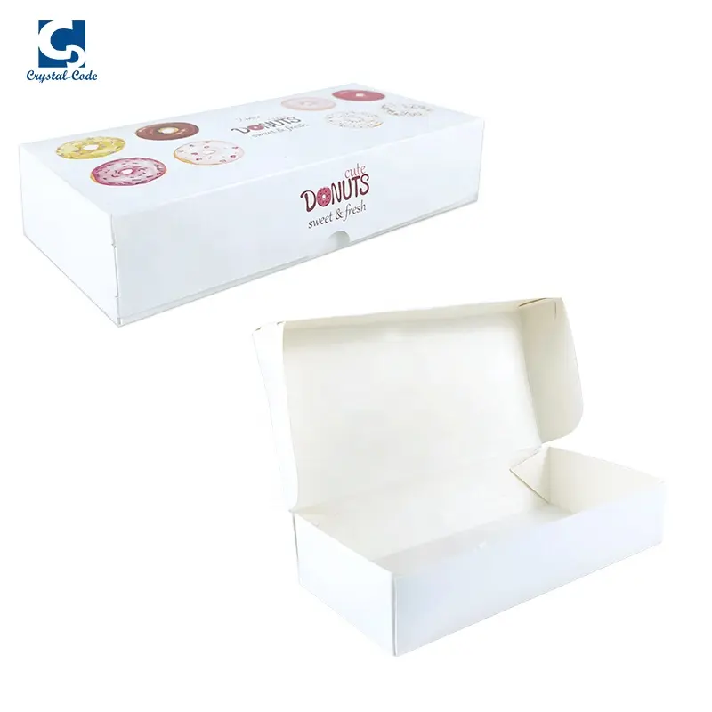 Emballage de Donuts en papier Kraft boîte à biscuits, manches rondes de bonbons, coque en argile, Triple pli en plastique, boulangerie, simple boîte de pâtisserie