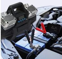 Compresseur d'air portable en métal à 4 cylindres, robuste, 12V, gonflage rapide des pneus de voiture, puissance élevée, affichage numérique, arrêt automatique