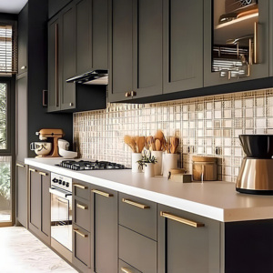Armoires de <span class=keywords><strong>cuisine</strong></span> modernes prêtes à l'emploi avec évier <span class=keywords><strong>Solution</strong></span> de <span class=keywords><strong>cuisine</strong></span> complète - Product Image 2