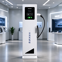 Borne de recharge AC EVSE 7kW à une seule prise, station de charge au sol avec écran et lecteur de carte, étanche IP54, pour utilisation en parking