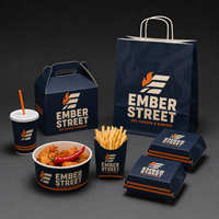 Fabricant de contenants jetables en carton pour emballages alimentaires (burgers, ailes de poulet, frites) avec logo personnalisé OEM pour les chaînes de cafés