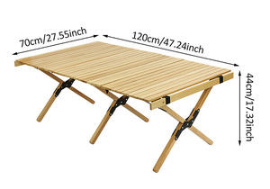 Folding Wood <b>Table</b>- <b>Portable</b> Outdoor Indoor All-Purpose Foldable Picnic <b>Table</b> for Picnic Camping - Product Image 5