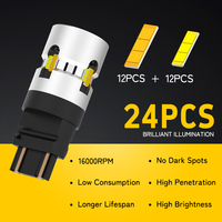 Ampoule LED double couleur 1157 3157 7443 4257 24W avec ventilateur, sans erreur Canbus, pour clignotant automobile - Vente en gros