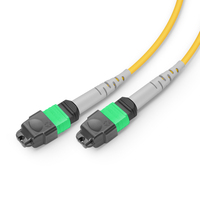 Cordon de raccordement fibre optique 1mOS2 FTTH 12 cœurs MTP-12 APC femelle vers 2xMTP-4 APC femelle cavalier de conversion monomode