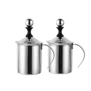 Venta al por mayor 400 ml/800 ml doble Manual de acero inoxidable de la malla de la mano vaporizador de leche - Product Image 6