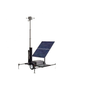 New Design Portable CCTV Surveillance Trailer with Solar Panel 2x300W Ecosight ES2P-300 6m Mast 2 Days Running Time