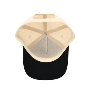 Casquette de camionneur 100% coton 5 panneaux OEM unisexe fabricant en gros broderie personnalisée lettre logo deux tons structuré pour le sport - Product Image 4