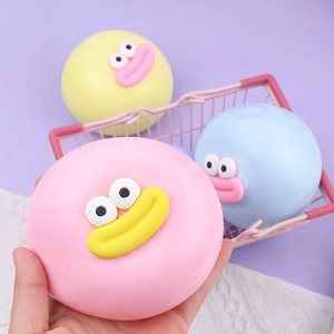 Juguete de apretar con forma de boca de salchicha de ojos grandes, colorido, lindo, de dibujos animados, divertido, en forma de bollo/dumpling, bola de rebote lento, juguete de descompresión divertido - Product Image 5
