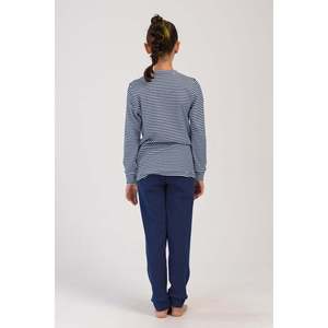 Ensemble de pyjama pour femmes à manches longues, col rond, en interlock, avec poignets ovales et taille élastique, taille 7-8/13-14, pour la maison, en matière spandex - Product Image 1