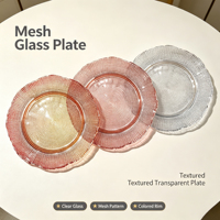 Assiettes de mariage en verre de luxe, durables et écologiques, assiettes de présentation de 13 pouces pour hôtels et mariages