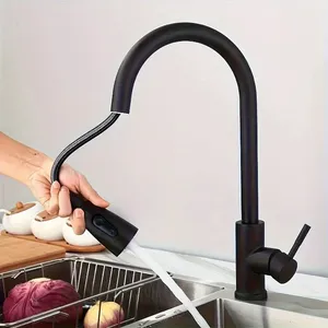 Смеситель кухонный 304 из нержавеющей стали с выдвижным распылителем - Product Image 2