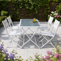 Ensemble table et chaises pliantes en aluminium, léger et moderne, pour balcon, café, extérieur, facile à ranger – Vente chaude