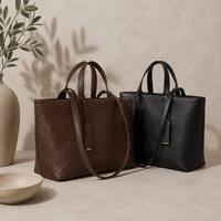 Cuir Grain Supérieur Véritable Vintage Automne Grand Imperméable Travail Weekend Université Voyage Sac Femme Épaule Tote