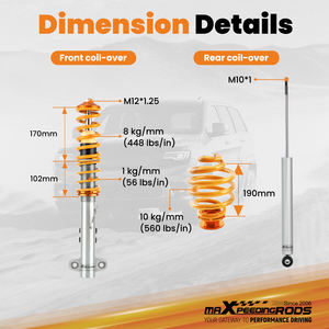 MaXpeedingrods Coilovers amortiguador para <span class=keywords><strong>BMW</strong></span> 3 <span class=keywords><strong>E36</strong></span> sedán de 4 puertas y 2 puertas <span class=keywords><strong>Coupe</strong></span> 1990-1999 318is <span class=keywords><strong>316i</strong></span> 320i 323i - Product Image 6