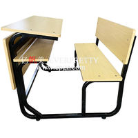 Student Chair Wooden Writing Tablet Table with Desk Adult Study Table and Chair Metal Frame Modern Style Desk & Chair