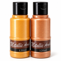 Peinture acrylique métallisée 120 ml, 20 couleurs, peinture nacrée scintillante pour toile, papier, galets, pierres, artisanat, fournitures d'art DIY