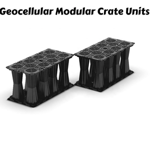 Systèmes de réservoirs modulaires géocellulaires, caisses en plastique emboîtables enveloppées de géomembrane pour créer un stockage étanche à l'eau - Product Image 1