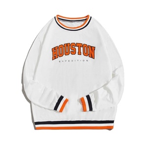 Sudadera de rizo francés de algodón 100% de alta calidad al por mayor, sudadera con adornos a rayas para el día deportivo con logotipo personalizado para hombre - Product Image 1
