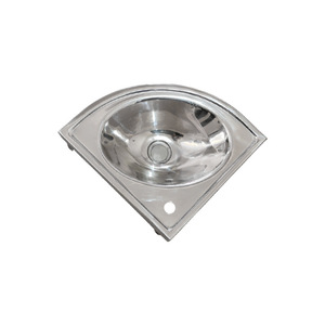 Lavabo Triangular de Acero Inoxidable, Lavabo de Esquina de un Solo Tazón, Montado en la Pared del Baño - Product Image 1