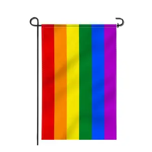 China Manufacturer Polyester 30x45cm 12x18 inches Assortment LGBTQ Gay Pride Rainbow Garden Flag Yard Flags