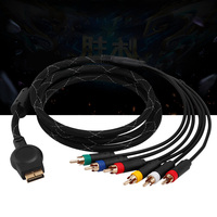 Câble composant professionnel HD TV RCA AV plat de 1,8 m pour console originale Sony Playstation 2 3 PS2 PS3 Fat / Slim