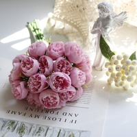 Buket Bunga Peony Buatan 27 Tangkai untuk Perlengkapan Fotografi Pernikahan & Dekorasi Rumah (Model DM0028)