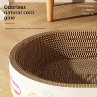 Griffoir pour chat en carton ondulé monobloc, extra large, à bords larges, anti-rayures, thème Halloween et Noël