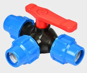 PP Irrigation Compression Fittings Straight Tee /Blue PP material quick connection/ PP/PE Fitting Irrigation System Compression