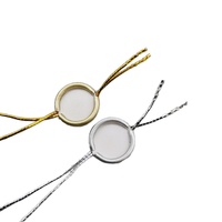 Nouvelles étiquettes suspendues en corde élastique or/argent, imprimées numériquement, avec cordon extensible et sceau métallique, design personnalisé pour vêtements