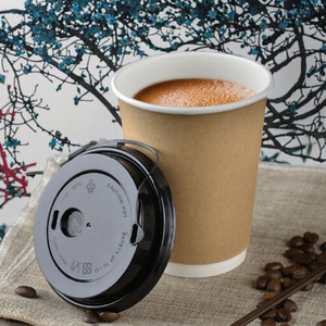 Custom Logo Craft <strong>Paper</strong> Disposable Double Wall <strong>Cups</strong> with Lid Cover for Hot Coffee Tea &amp; Wine-Biodegradable - Product Image 3