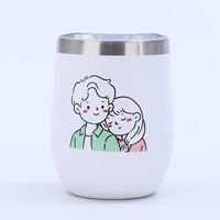 Tasse à œufs personnalisée en gros de 12 oz, en acier inoxydable 304, à double paroi sous vide, imprimée en 3D, pour café, bière, voyage