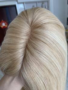 Listo para Enviar HT-014 # RH23/1001 Cabello Remy Rubio Cenizo, Longitud Media, 6.5X7, Cabello Humano, Base de Seda Premium, Cierre, Topper de Cabello Virgen - Product Image 6