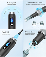 Stylo Microneedling Professionnel M7S pour Soins du Visage et du Corps à Domicile, Traitement Derma Pen ABS 5D Dr Pen Microneedling LED MTS Personnel