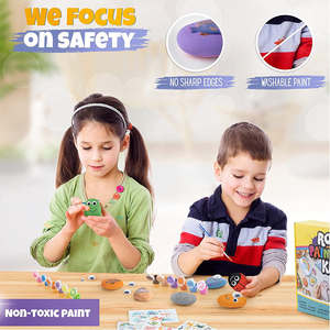 Kreatives Ostern-Bastel set für Kinder 3-8 Jahre altes Felsmalerei-Kit mit Schürzen-Zeichenspielzeug-Set - Product Image 5