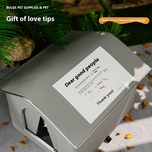 Casetta per Gatti da Esterno per Tutte le Stagioni in Tessuto Oxford Impermeabile Resistente al Freddo con Fantasia Invernale Tappetino Caldo Spaziosa Tenda Chiusa con Bottoni - Product Image 3